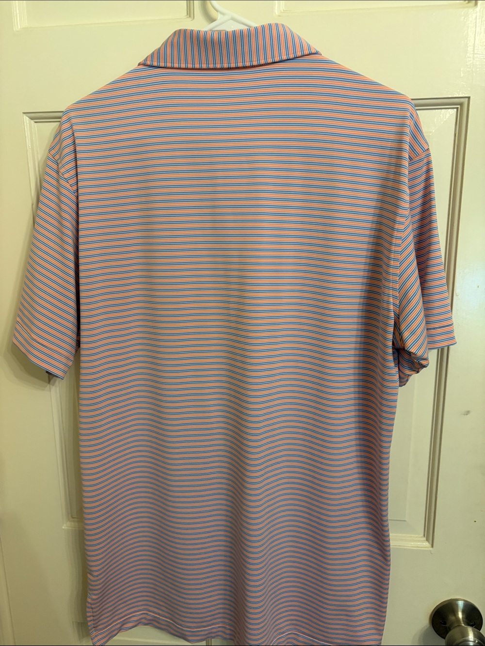 Peter Millar Blue & Orange Thin Stripe Polo from MH Frank - Picture 4 of 5